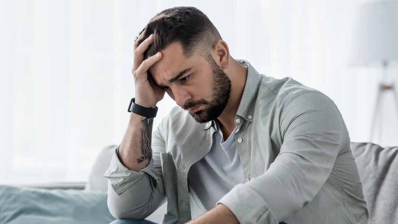 depresszió, szorongás, szomorú férfi