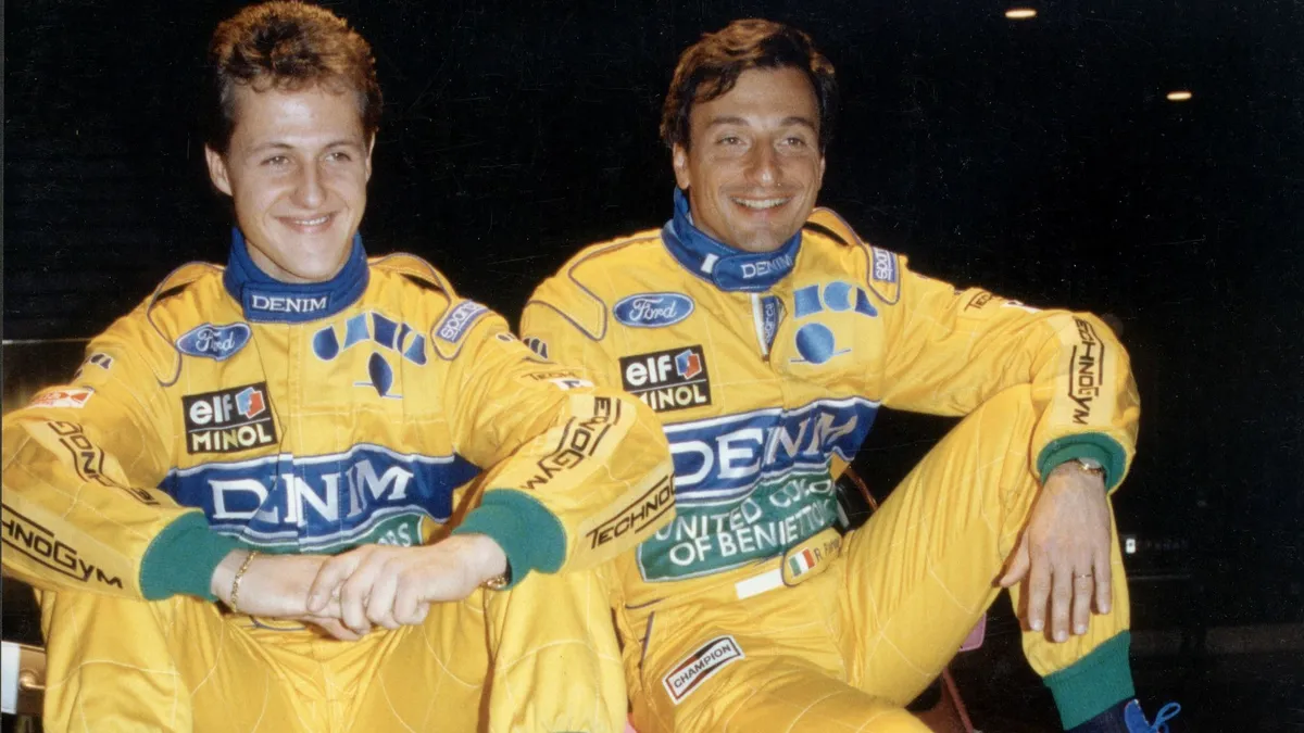 Schumacher (balra) és Patrese 1993-ban voltak csapattársak a Benettonnál