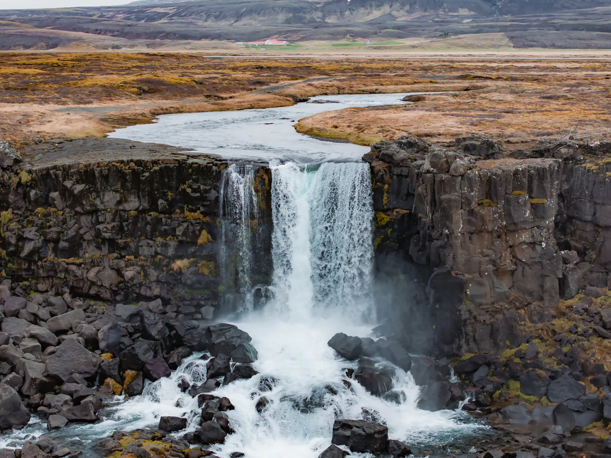 Izland, Oxarafoss-vízesés, Þingvellir Nemzeti Park