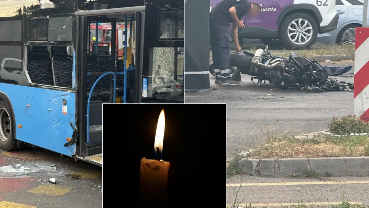 "Soha nem láttam még ilyen szörnyű balesetet" - Kettészakadt a buszba csapódó motor Csepelen
