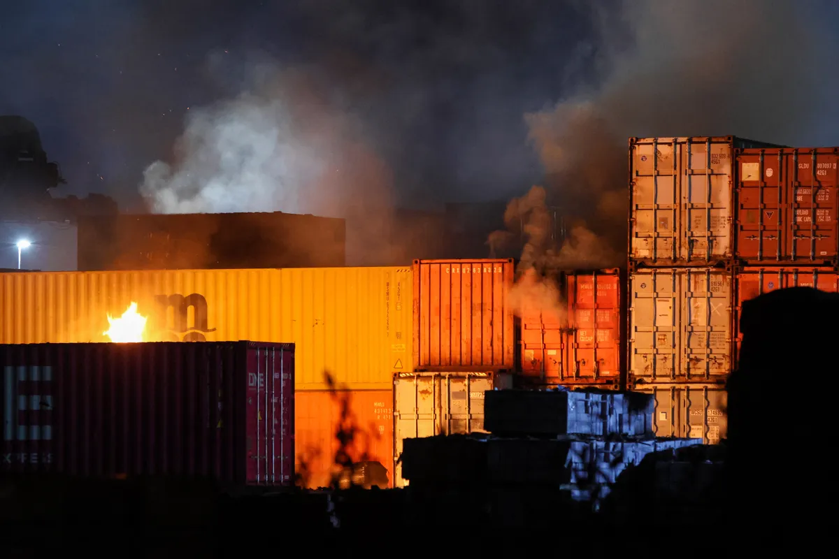 Major fire in Hamburg