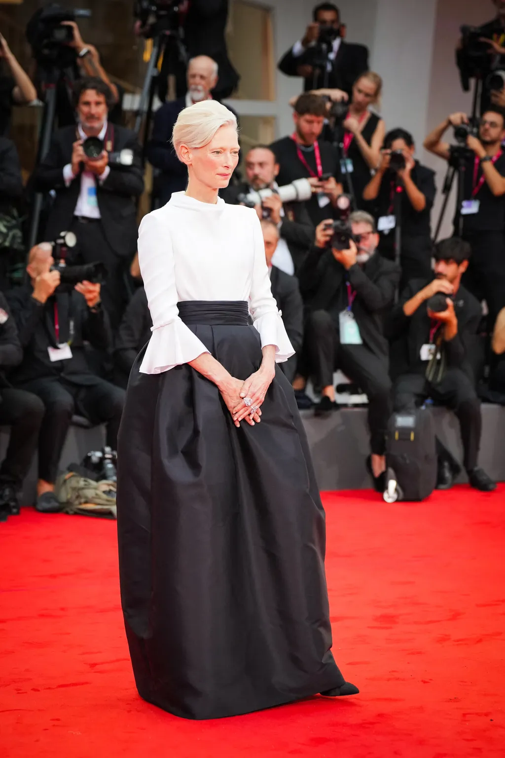 Tilda Swinton attending the La Grazia opening red carpet of the 82nd Venice International Film Festival on August 27, 2025 in Venice, Italy. (Photo by Lucia Sabatelli / Bestimage) EDITORIAL USE ONLY