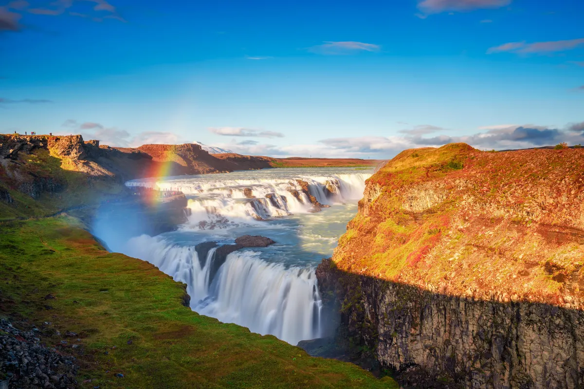 Izland, Gullfoss vízesés, szivárvány