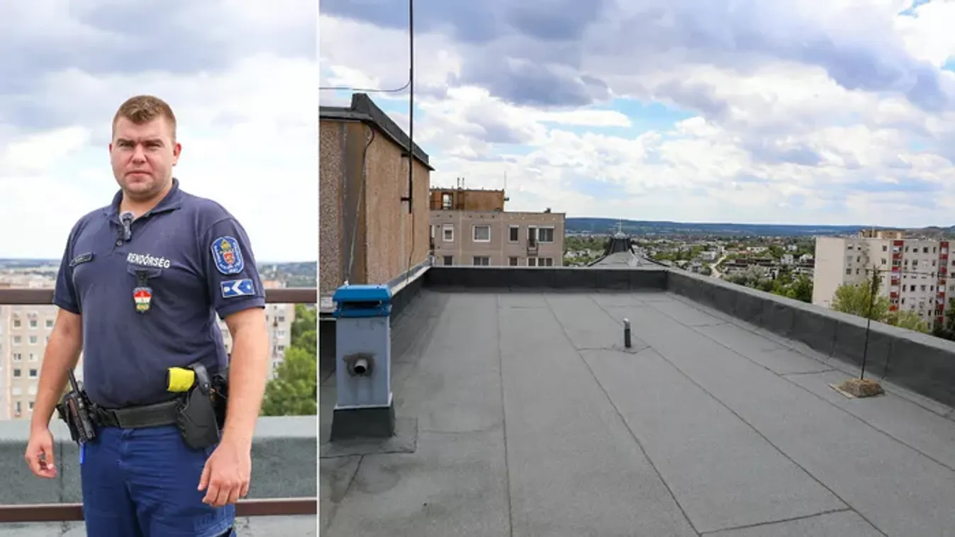 A társasház tetejének széléről rántott vissza egy öngyilkosságra készülő fiatalt a budapesti rendőr