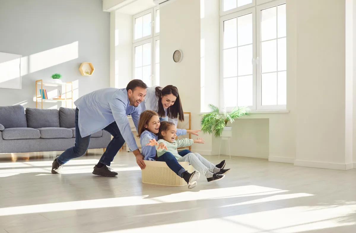 Cheerful,And,Active,Family,With,Kids,Enjoying,Leisure,Time,And