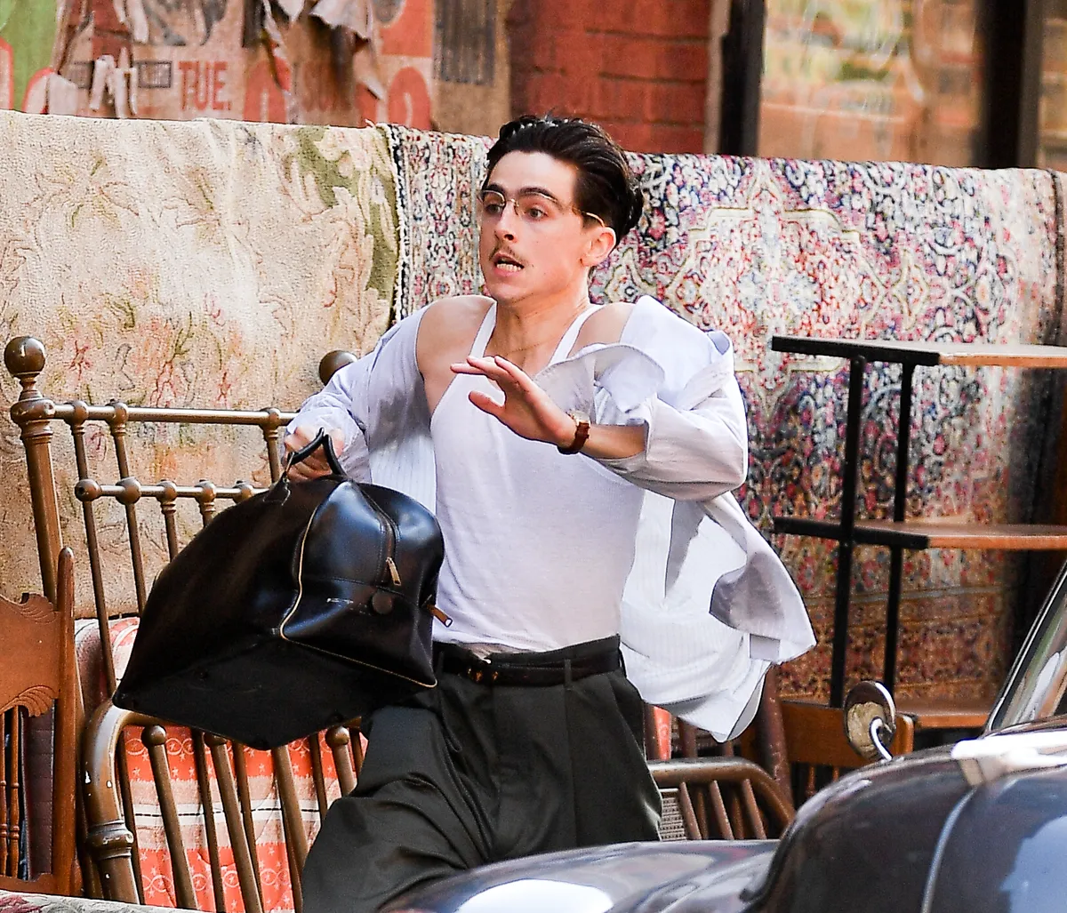 Timothee Chalamet is Spotted on Location for 'Marty Supreme' Filming in New York City.