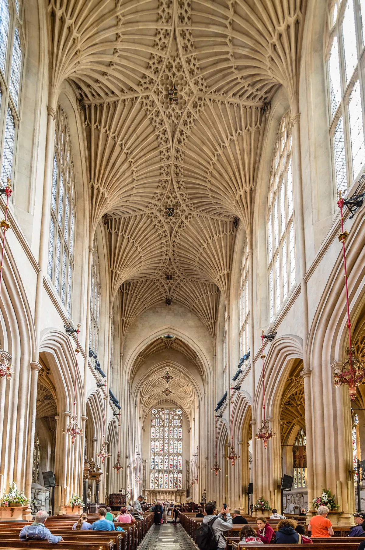 Bath, Bath Abbey, templom belső, gótika