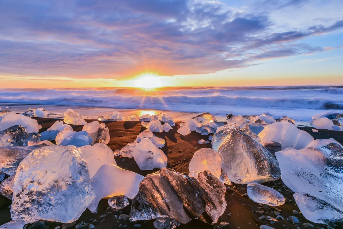 Izland, Jokulsarlon Beach, gyémánt part