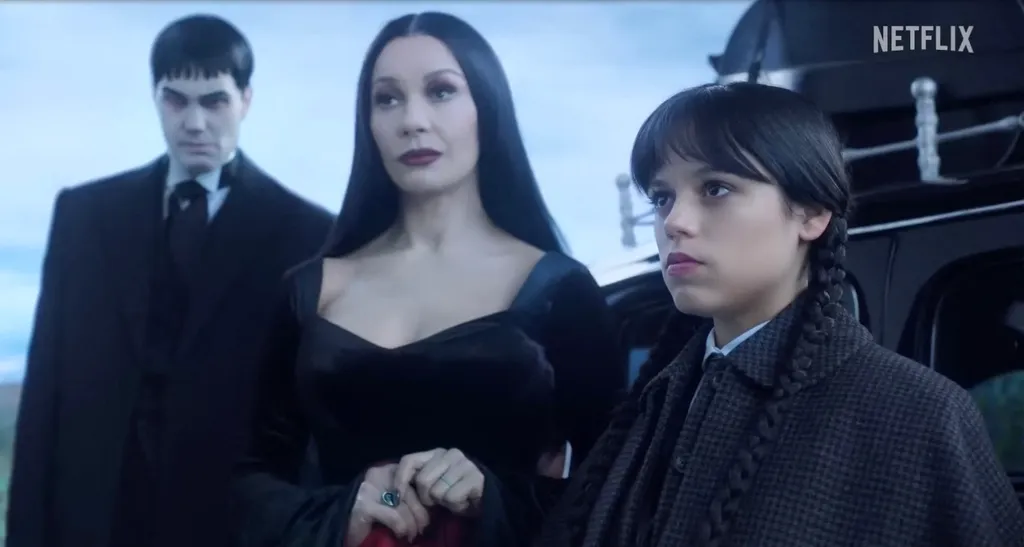 See Ferrari pictures  Pictures must credit: Netflix Here’s a first look at the return of comic horror TV series Wednesday — featuring the adventures of the spooky Addams Family and their daughter. Actress Jenna Ortega , 22, returns to the title role as We