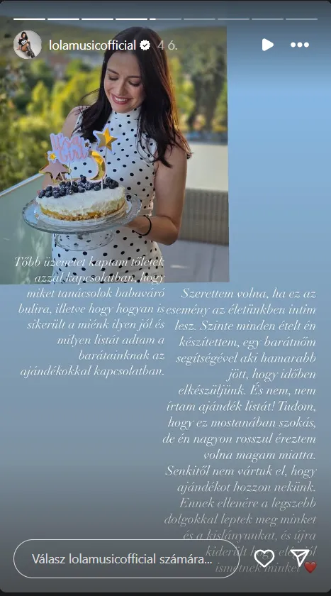 Elárulta babavárója titkát Lola. 
