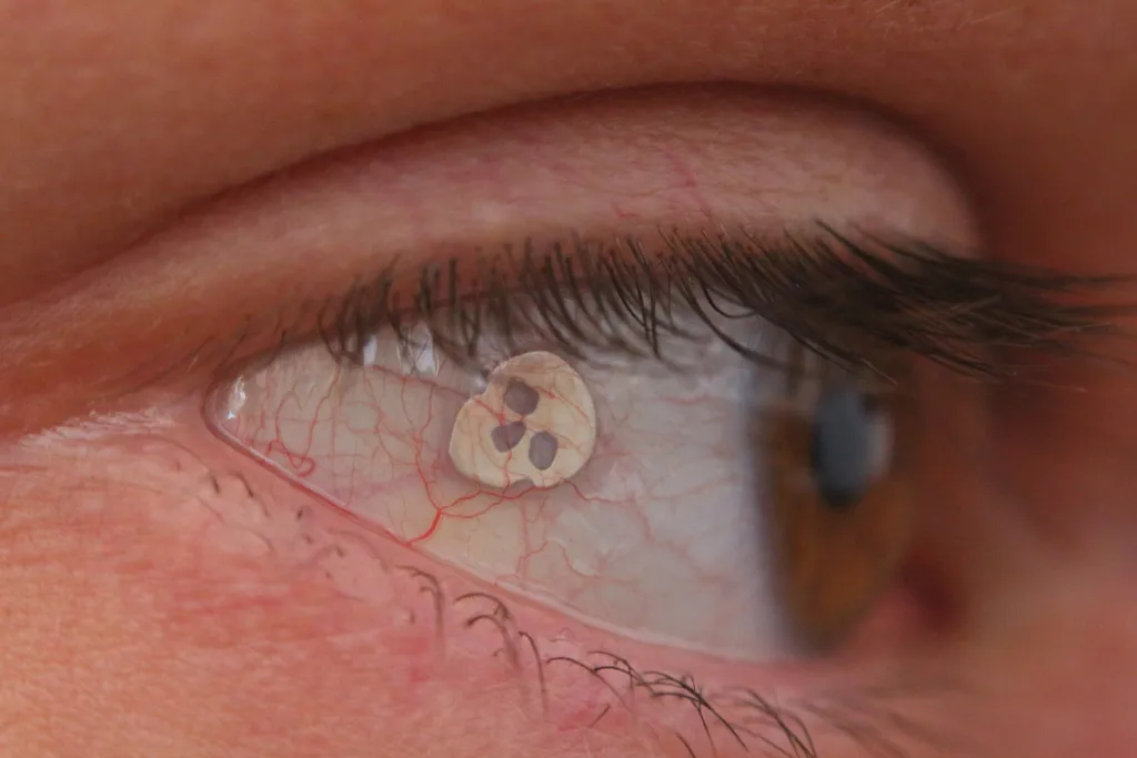 szemgolyó, piercing, szempiercing, testmódosítás