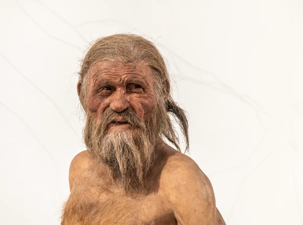 Ötzi a jégember arca.