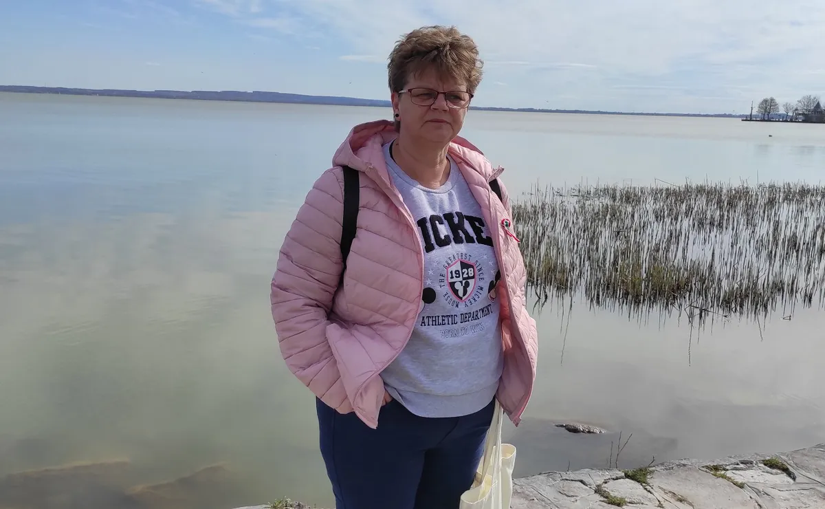 Tanka Jánosné Andrea fogyókúra előtt a Balaton-parton
