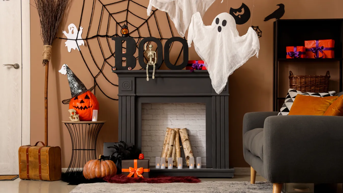 Halloweeni dekoráció egy lakásban