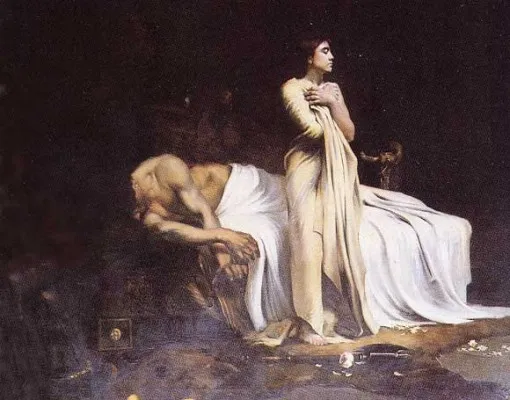 Attila sírja, Attila halála, festmény