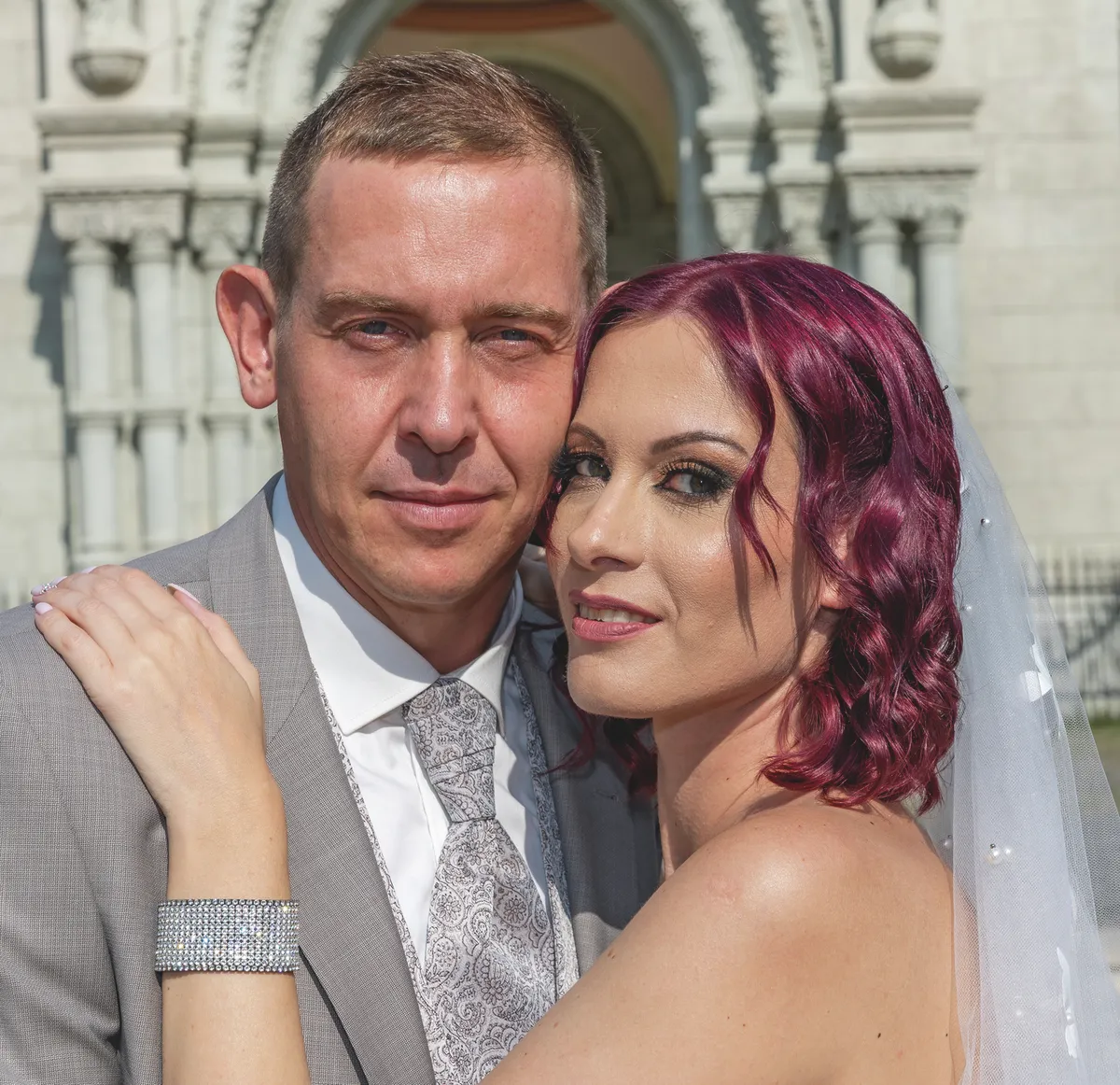 Molnár Gusztáv és felesége az esküvőn.