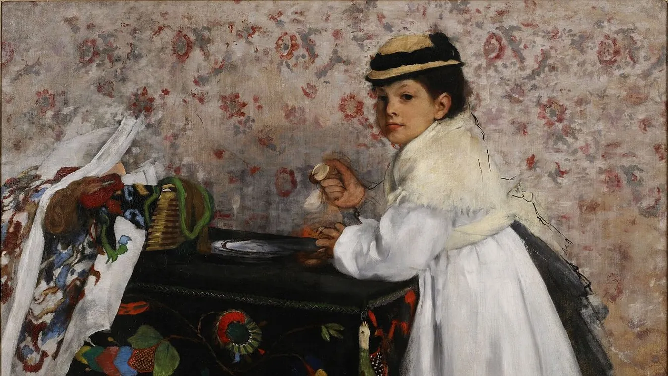 Edgar Degas jellegzetes technikája figyelhető meg 'Hortense Valpinçon gyermekként' című képén is