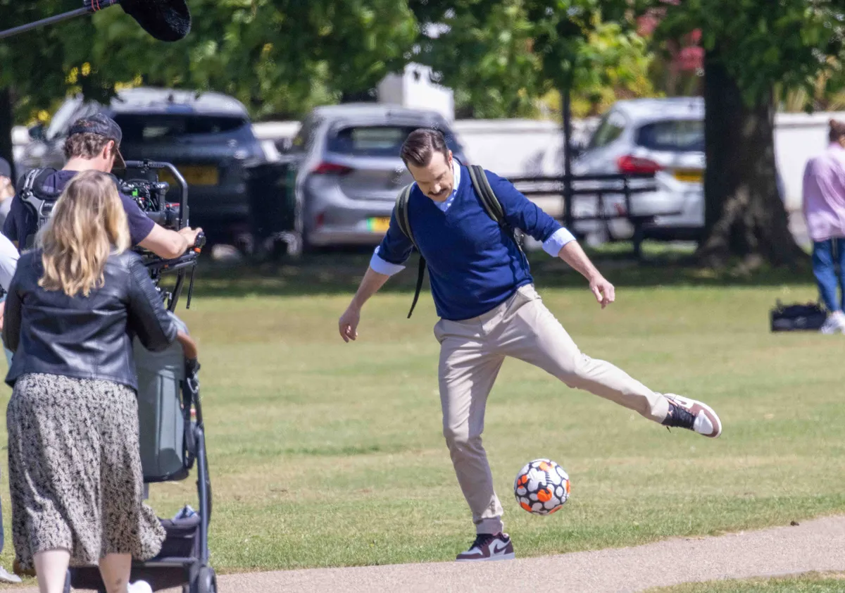 Jason Sudeikis Filming Ted Lasso