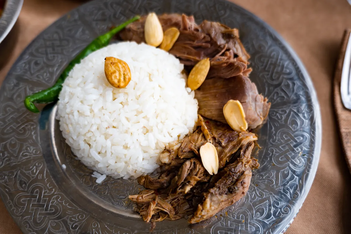 Assyrian,Dish,With,Lamb,And,Rice,,In,Mardin,,Turkey.,Authentic
