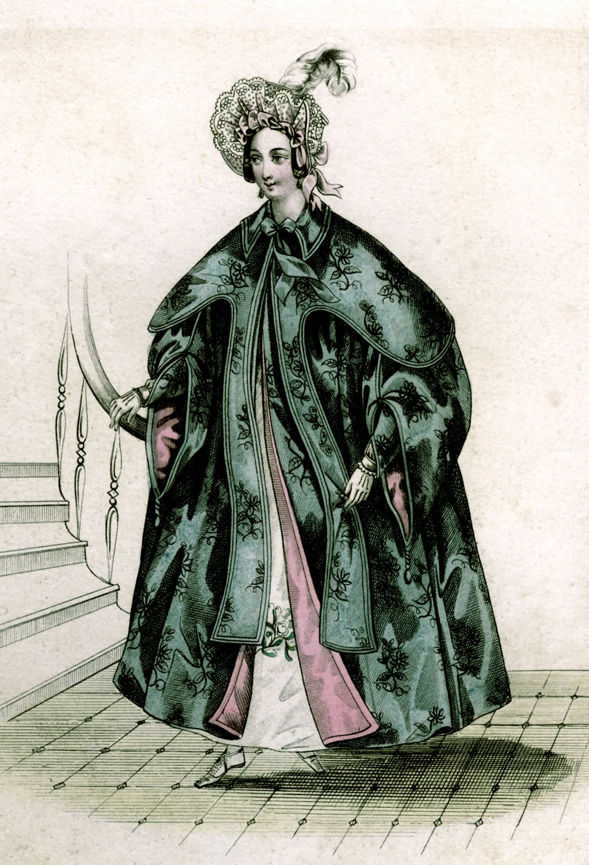 Egy arzénnal festett zöld ruhát viselő hölgy képe