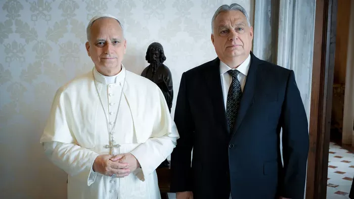 Fotókon Orbán Viktor XIV. Leó pápánál tett látogatása