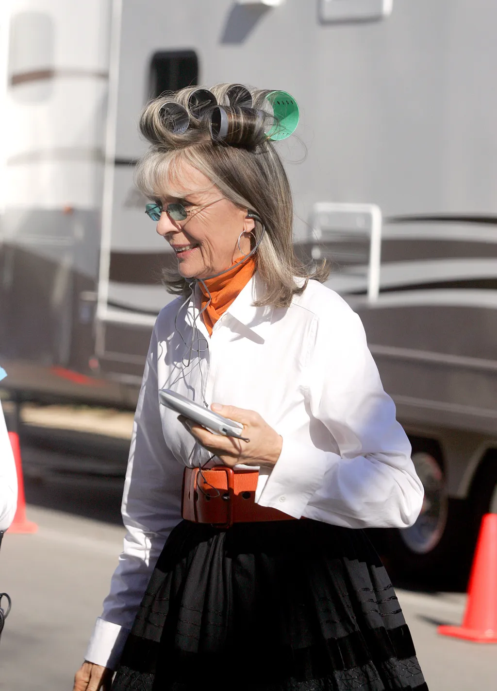 US actress Diane Keaton on the set of her new movie in Los Angeles, CA on December 5, 2005. Photo by VIPix/ABACAPRESS.COM.