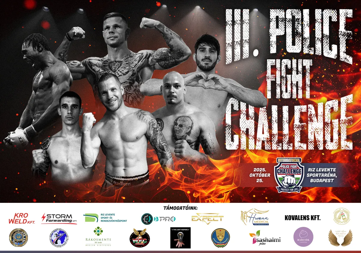Október 25-én rendezik meg a III. Police Fight Challenget Riz Levente Sportarénában.