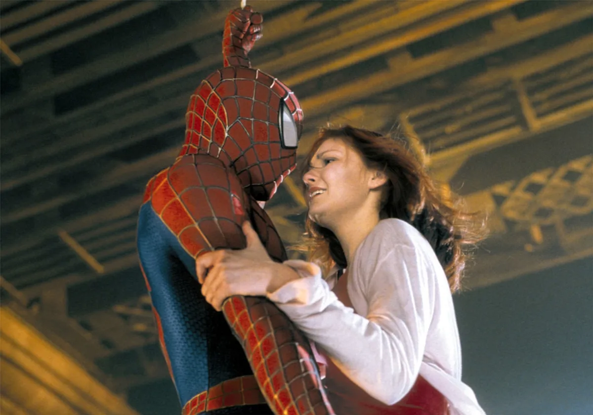 Pókember KIRSTEN DUNST  and TOBEY MAGUIRE  in SPIDER-MAN (2002).