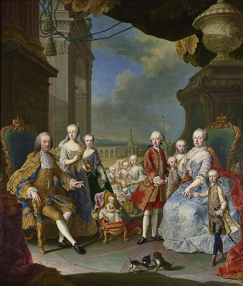 Mária Teréza, Marie Antoinette anyja a családjával