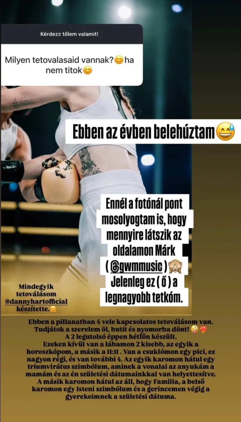 Kulcsár Edina magára varratta szerelmét
