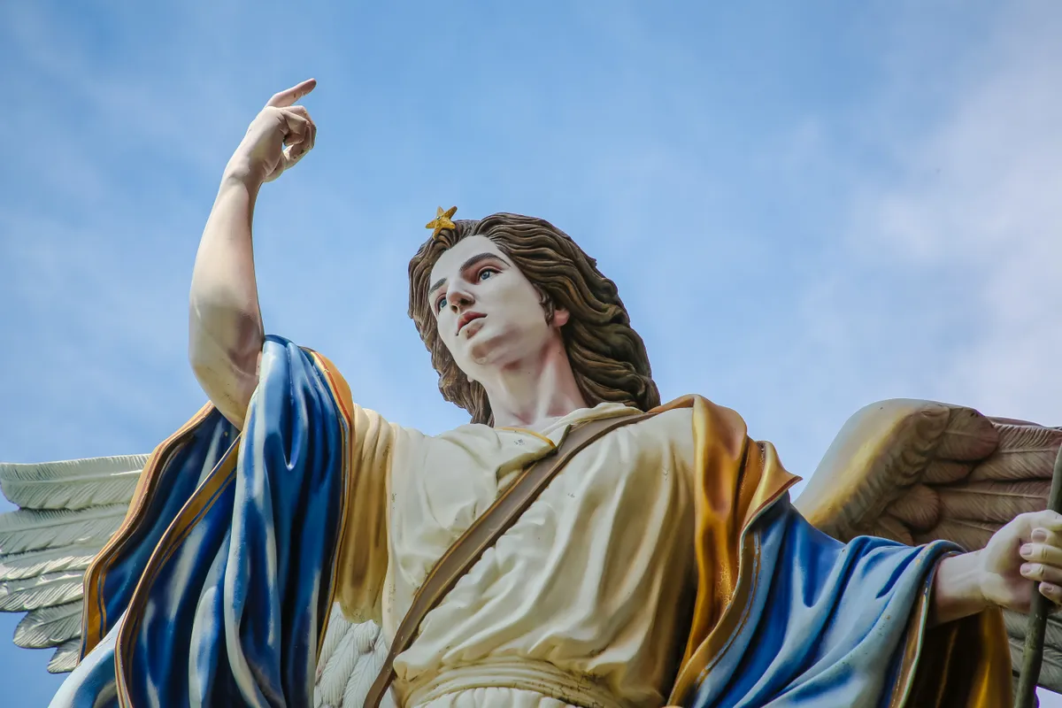 Saint,Raphael,The,Archangel,Catholic,Statue,At,Saint,Raphael,Church
