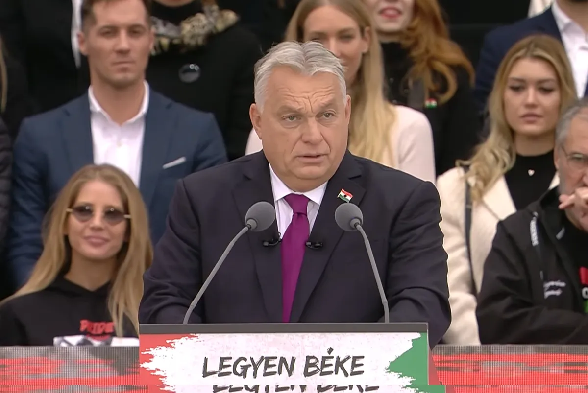 Orbán Viktor beszéde 2025. október 23-án a Kossuth téren a Békemenetet követően