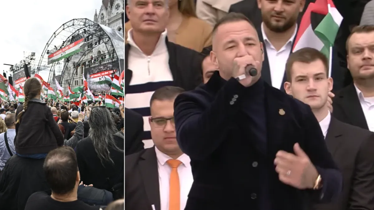 Együtt énekelt a tömeg a Kossuth téren a Békemenet után