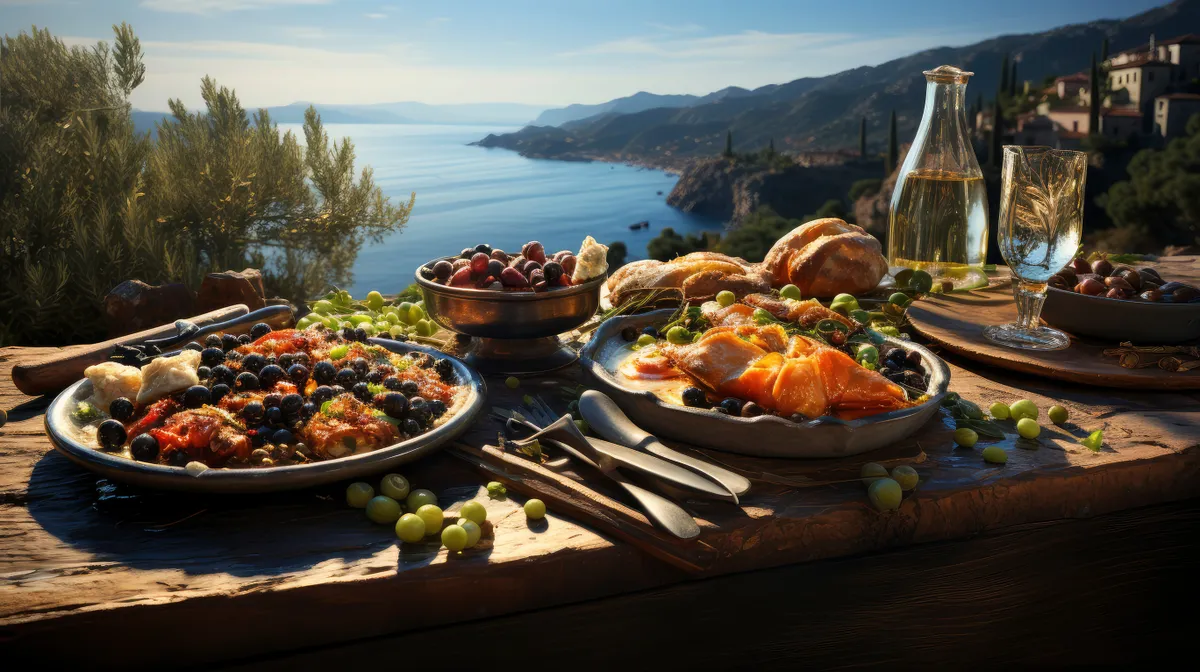 Mediterrán étrend alapján összeállított étkezés