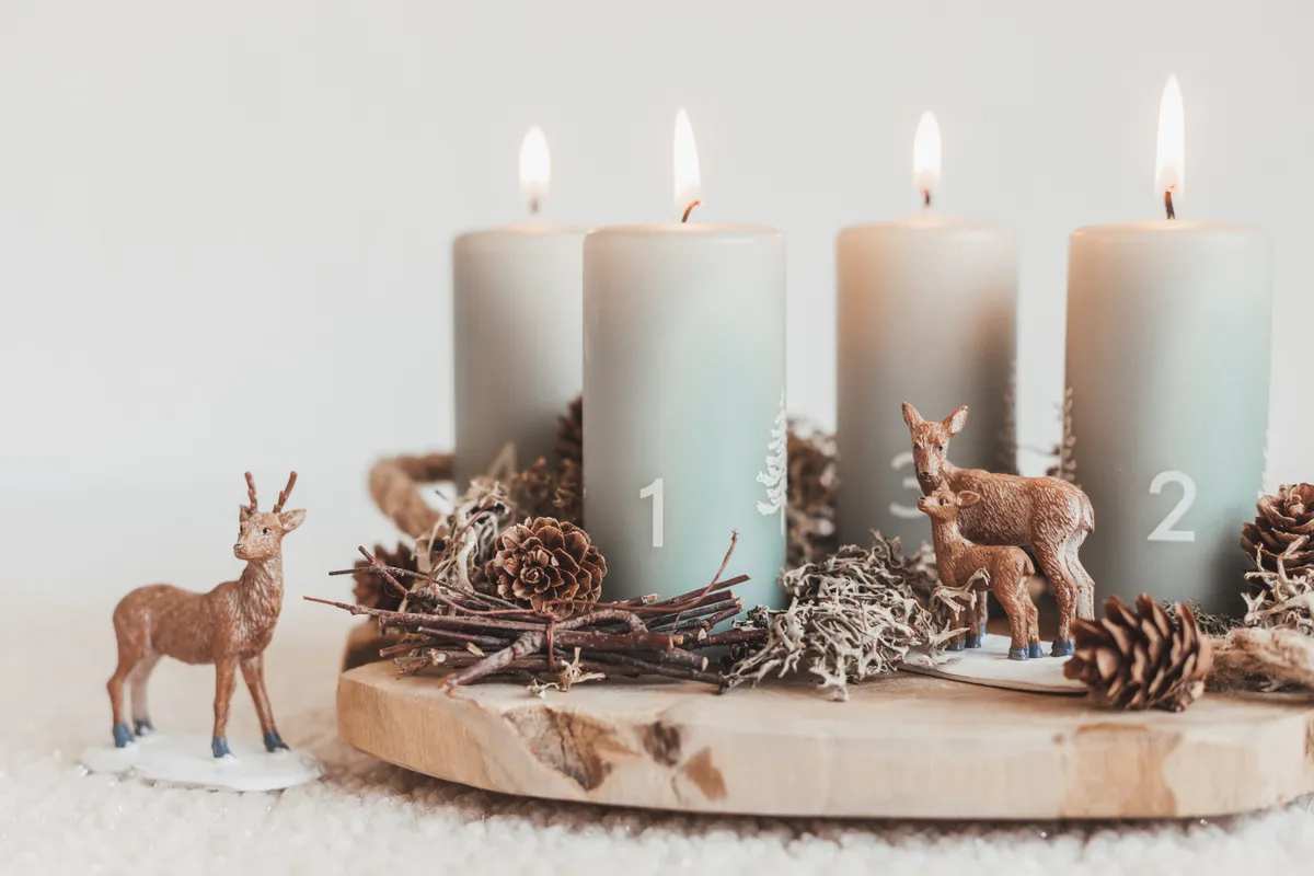 Erdőt idéző adventi koszorú