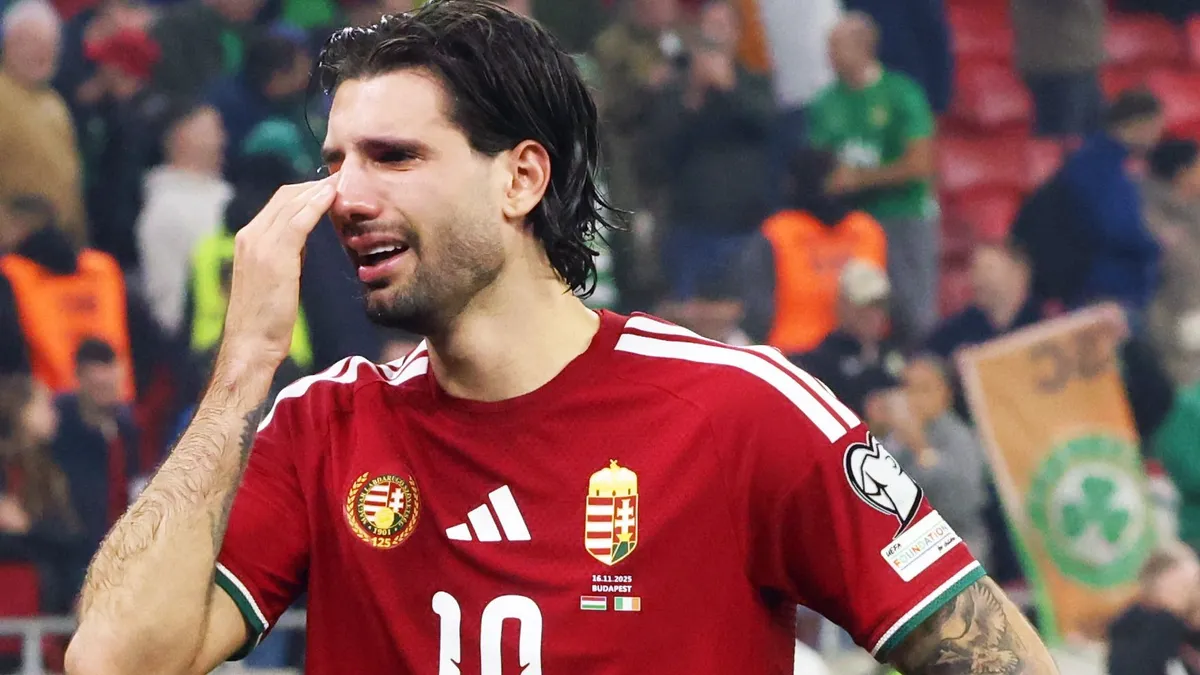 Szoboszlai Dominik sír a vesztes magyar-ír vb-selejtező után