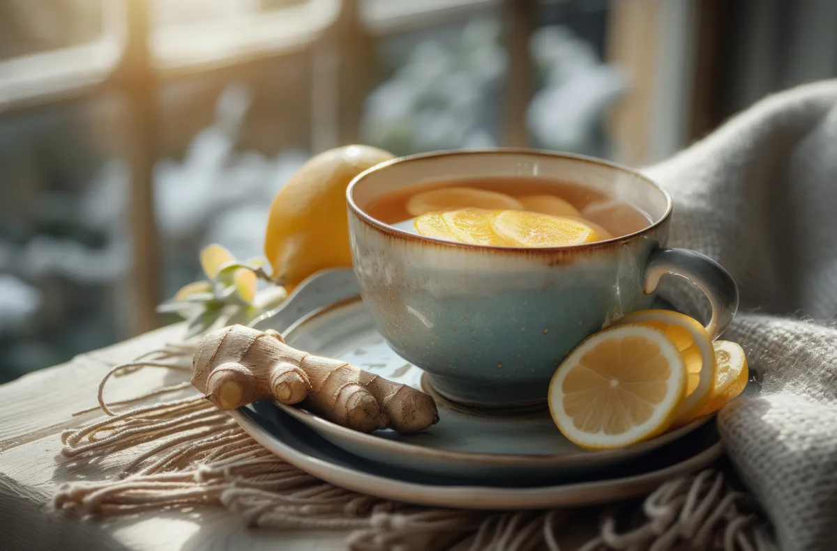 kávé helyett jó lehet jó alternatíva a képen látható csésze gyömbéres tea
