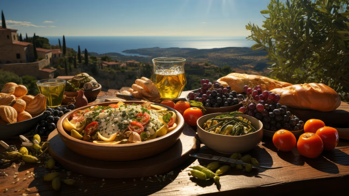 Mediterrán étrend alapján összeállított vacsora