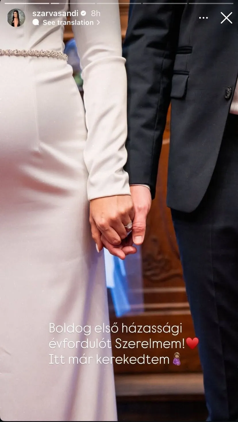 Szarvas Andi álma valóra vált esküője napján.