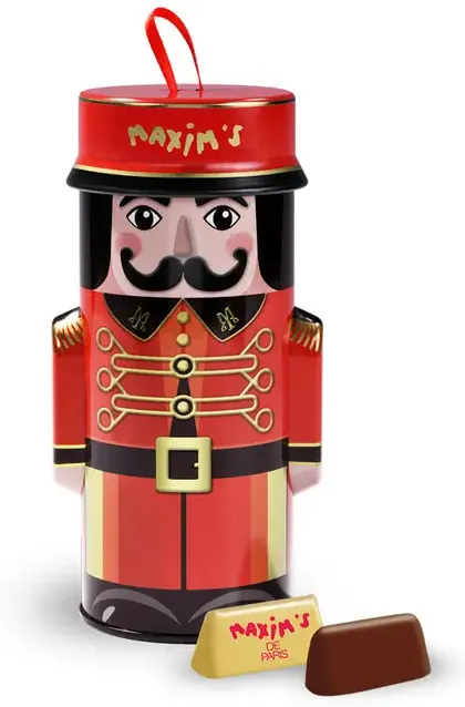 Ünnepi finomság: Maxim's 10 darabos csokoládéválogatás diótörő figurában.