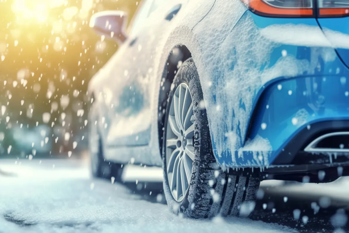 autó téliesítése kék autóban