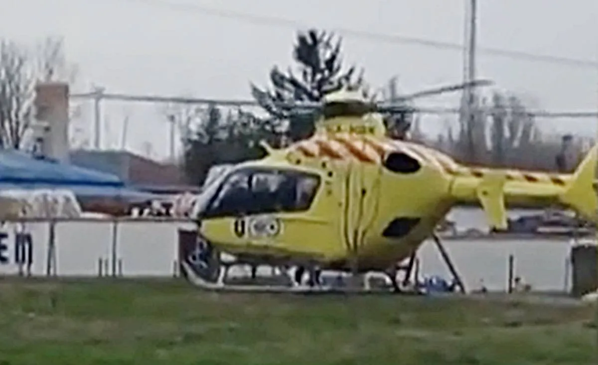 Mentőhelikopter is érkezett a dombóvári iparterületre