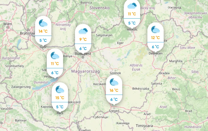Pénteki időjárásunk több napsütéssel érkezik az előző napokhoz képest.