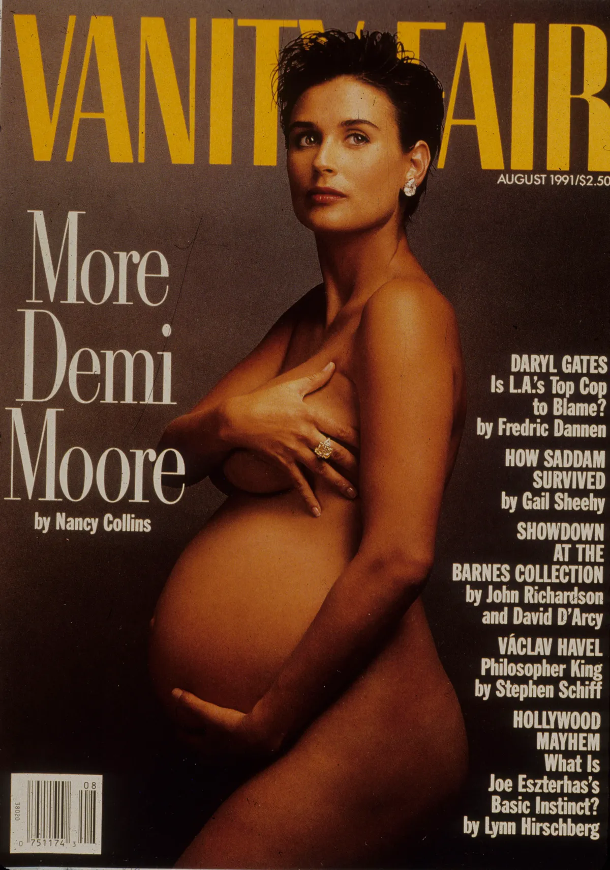 Demi Moore ominózus 1991-es Vanity Fair címlapfotója (Fotó: Scott Mc Kiernan)