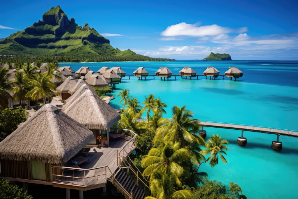 Víz fölé épített bungalók Bora Borán