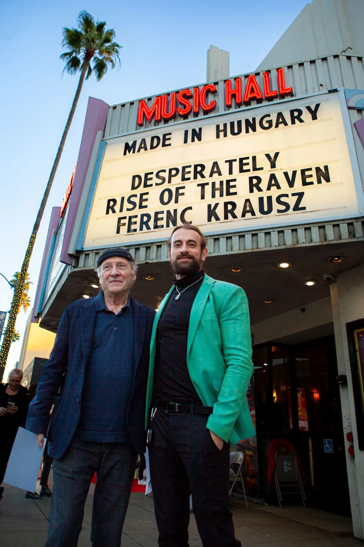 A Hunyadi sorozat rendezője, Robert Dornhelm és a címszerepet alakító Kádár L. Gellért a Made in Hungary fesztiválon Los Angeles-ben.