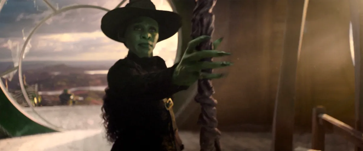 Cynthia Erivo Elphaba a Nyugati boszorkány szerepében az új Wicked című filmben.