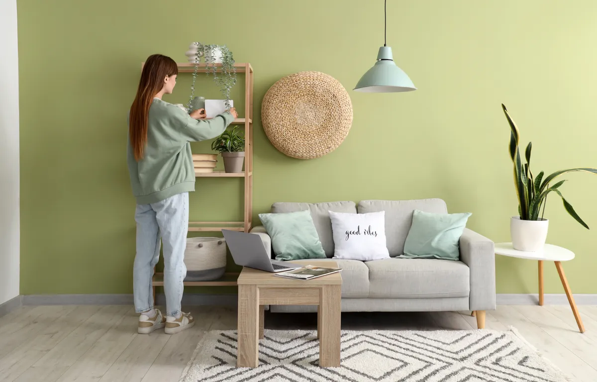 Egy nő tértisztítást végez