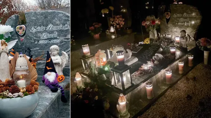 Rengeteg gyertya ég a 15 évesen elhunyt Dominik sírjánál