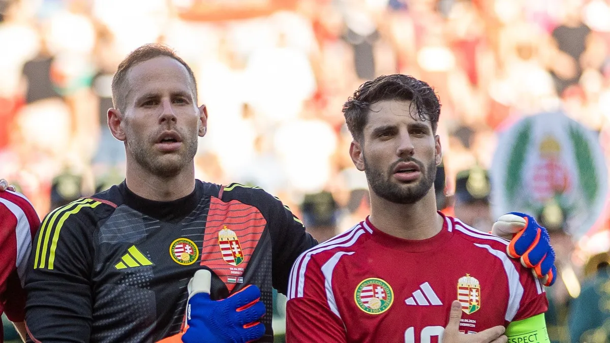 Gulácsi Péter (balra) a magyar válogatottban 26, a lipcsei Bundesliga-csapatban 53 meccsen játszott együtt Szoboszlai Dominikkal